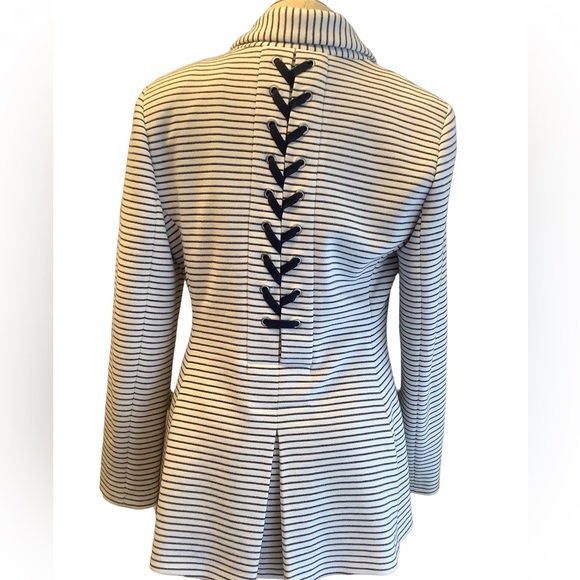 CHICO’S WHITE AND BLUE‎ KNIT BOYFRIEND BLAZER. SIZE O - Picture 6 of 16